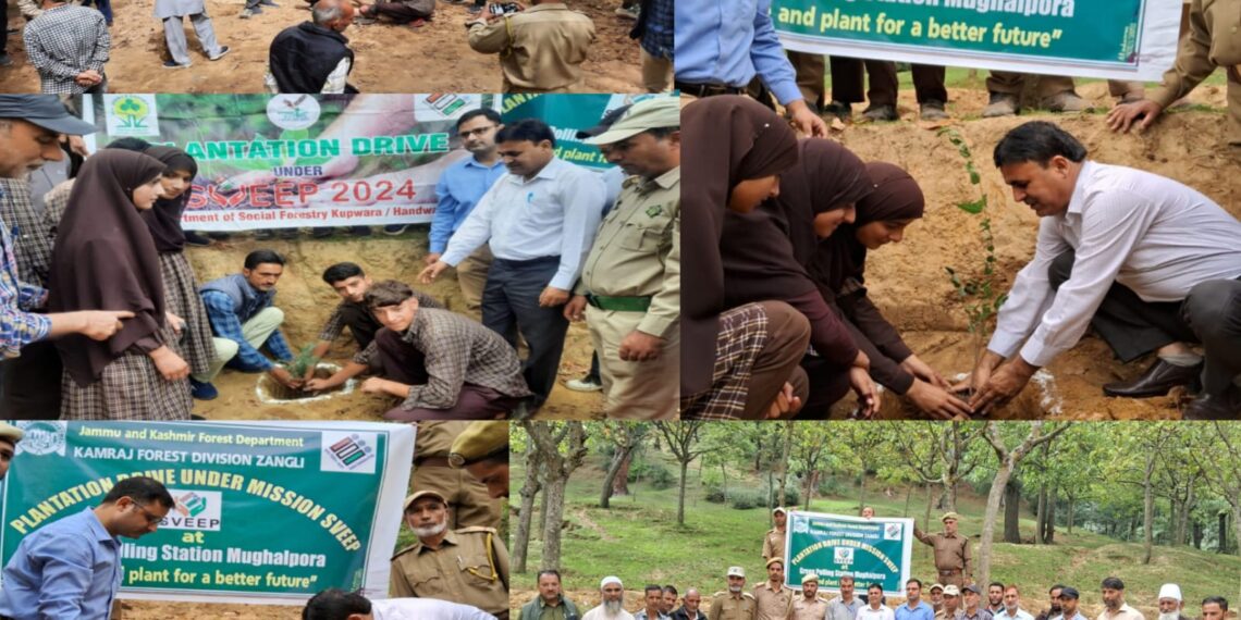 SVEEP: CEO Kupwara leads Plantation Drive at Polling Station Mugalpora