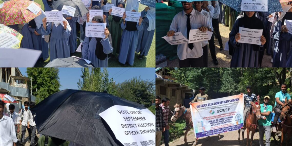 Assembly Elections-2024 Unique SVEEP Rallies held at Shopian for enhancing voter mobilisation