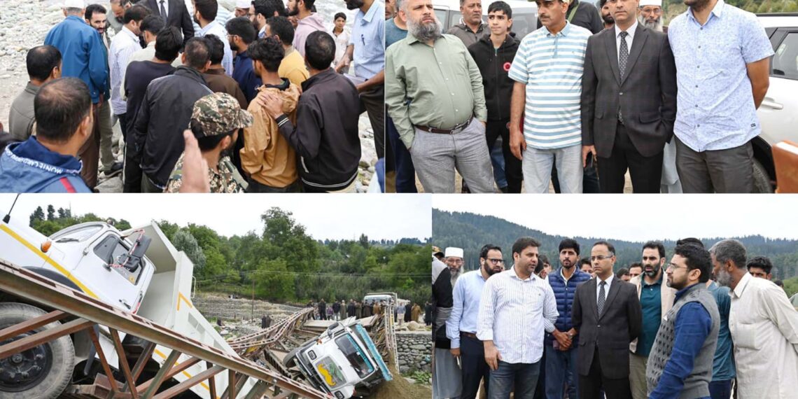 DC Shopian inspects Dachno-Heerpora bridge collapse site