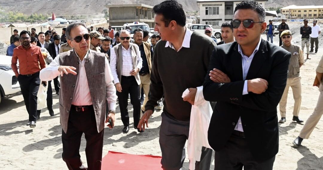 Justice Tashi Rabstan inspects construction works on Courts in Ladakh