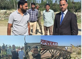 DC Shopian oversees ongoing repair, restoration works on damaged Bailey Bridge at Shiekhpora-Trenz