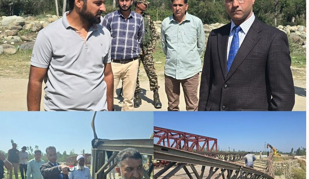 DC Shopian oversees ongoing repair, restoration works on damaged Bailey Bridge at Shiekhpora-Trenz