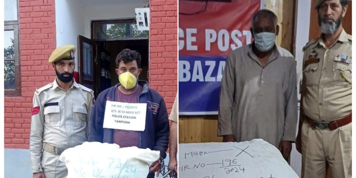 Police arrests 02 drug peddlers in Kulgam; Contraband substances recovered