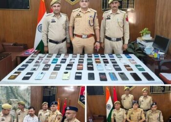 Jammu Police recovered 50 missing Mobile phones with estimated cost of Rs 7.5-8.0 lakhs in Rural Zone, Jammu.