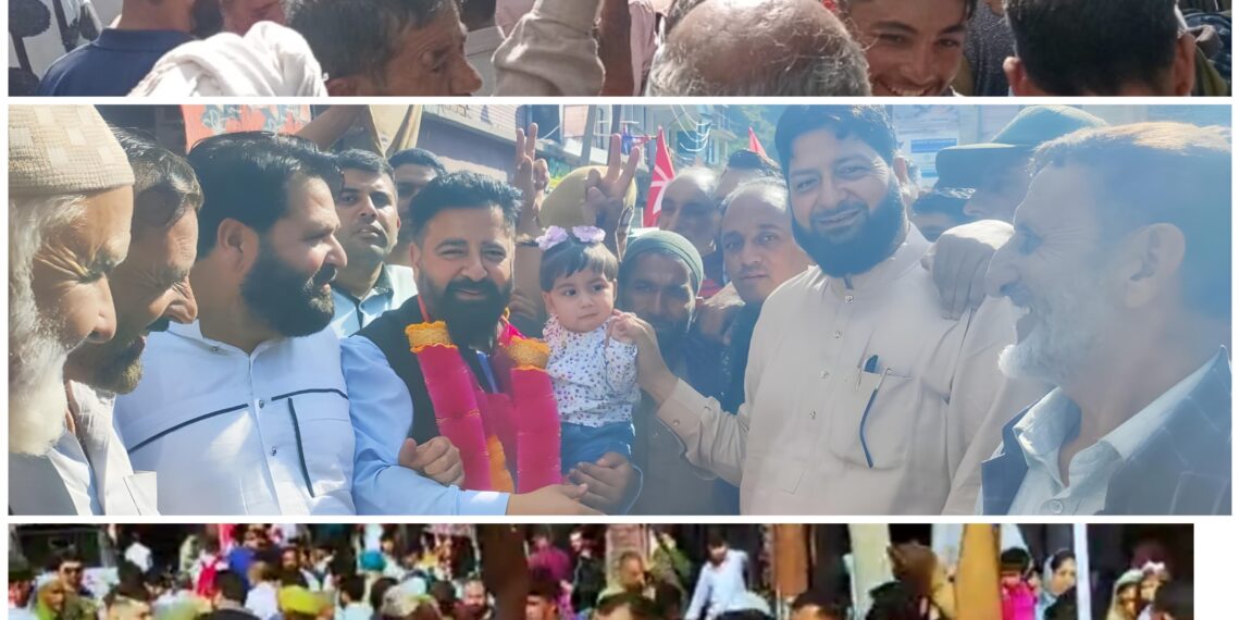 Celebrating Victory: A Grand Welcome for Ajaz Ahmed Jan and Chaudhary Raiz Bashir Naaz in Mandi