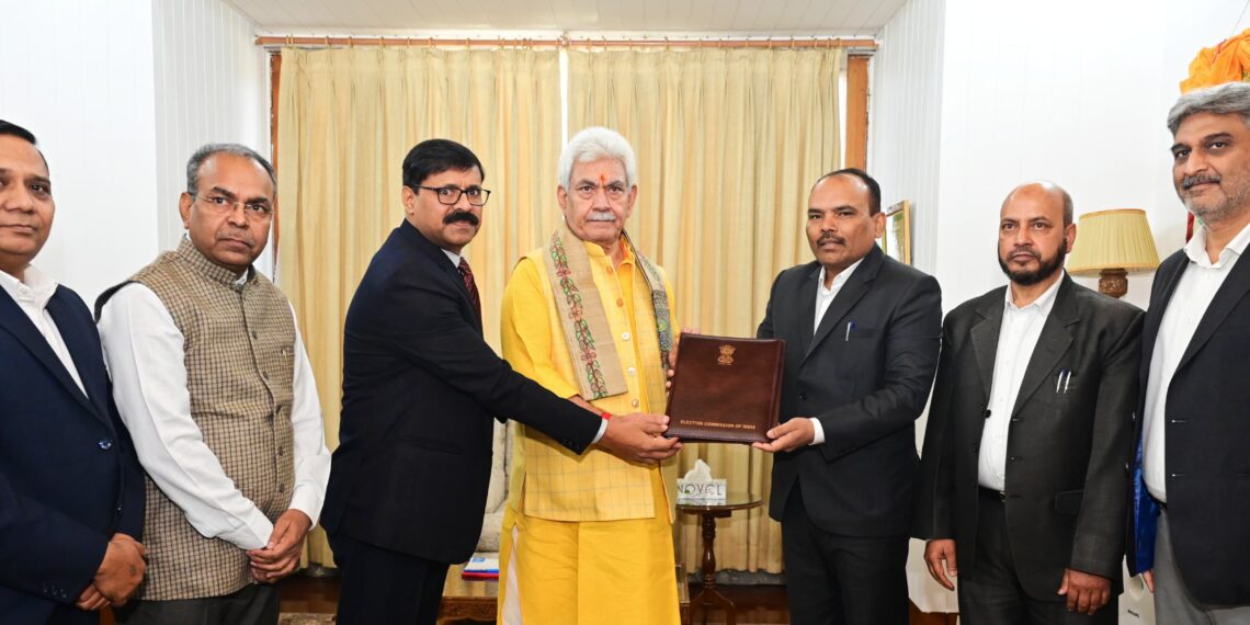 J&K CEO Pole meets LG Sinha, submits list of newly elected members of Assembly