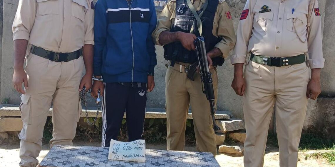 Police arrests drug peddler in Sopore, contraband substance recovered