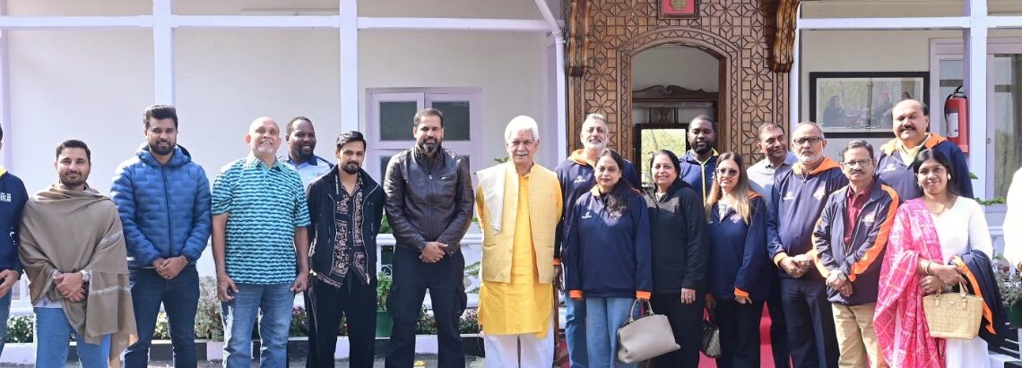 Lt Governor meets Winner & Runner-up teams of Legends League Cricket at Raj Bhawan