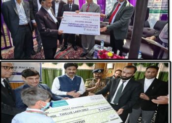 Justice Tashi hands over compensation cheque in a MACT case