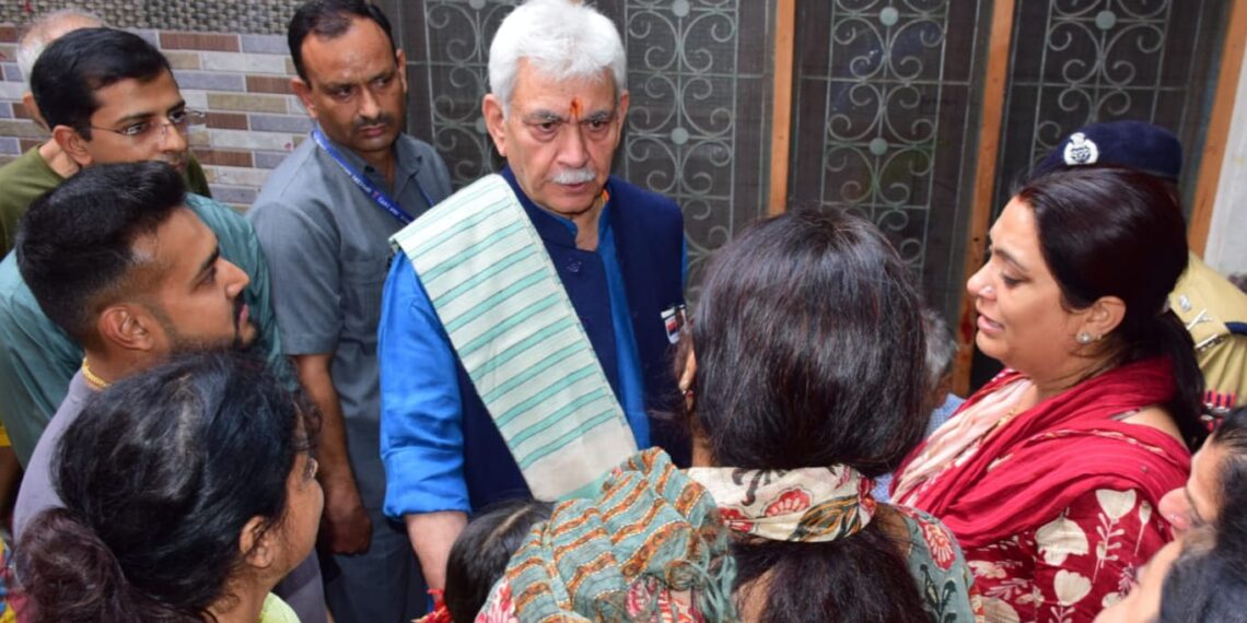 Lt Governor visits family of Martyr Civilian Sh Shashi Abrol in Jammu