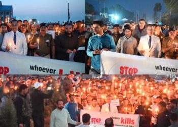 Candlelight March held in Shopian to condemn recent killings of Civilians at Shopian & Ganderbal