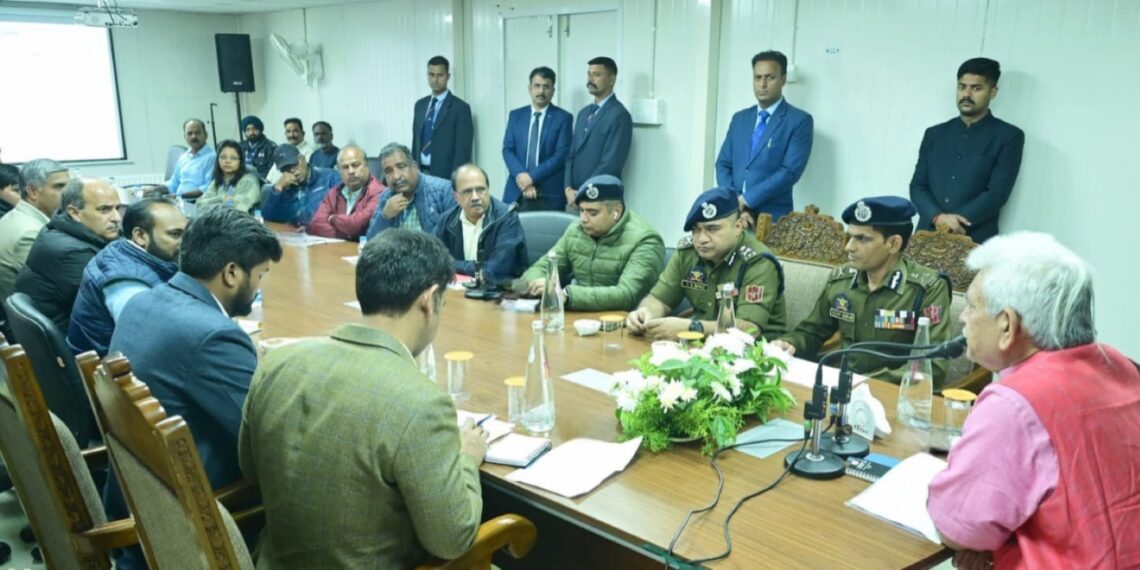 Lt Governor visits Gagangir to review security measures and interact with officers & workers of Project Implementing Agency
