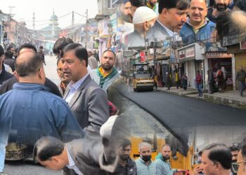 Chairperson DDC Kulgam inspects ongoing macadamization work at Main Town