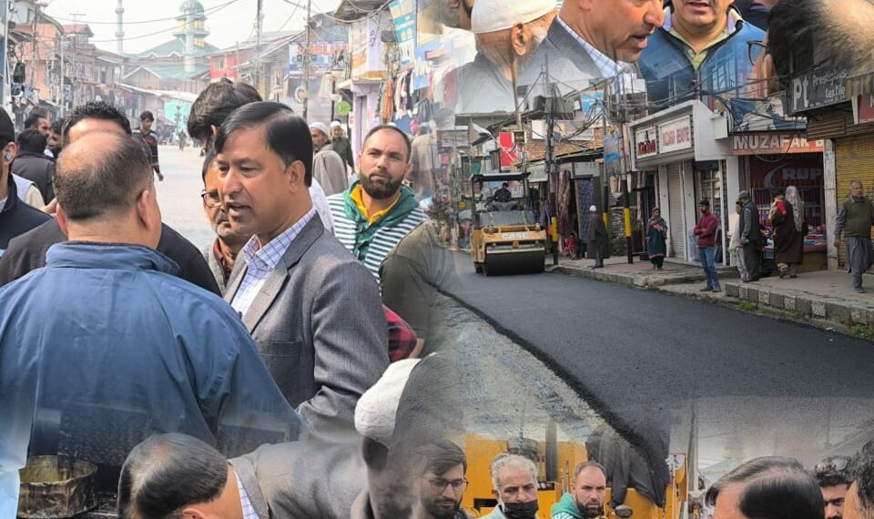 Chairperson DDC Kulgam inspects ongoing macadamization work at Main Town