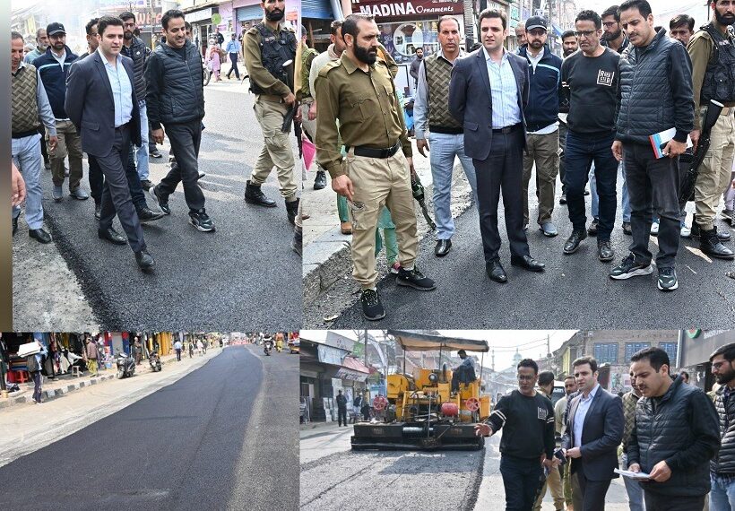 DC Kulgam inspects Macadamization Work at Main Market, Emphasizes Quality Assurance