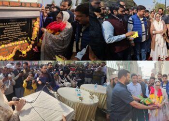 Dr Darakhshan laid foundation stone for new grand Mosque in Jenab Sahib Soura & double storeyed Sanitary Complex at Dargah Hazratbal