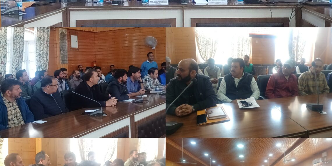 MLA Sonawari Chaired First Review Meeting In Dak Bungalow Sumbal.