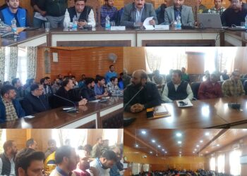 MLA Sonawari Chaired First Review Meeting In Dak Bungalow Sumbal.