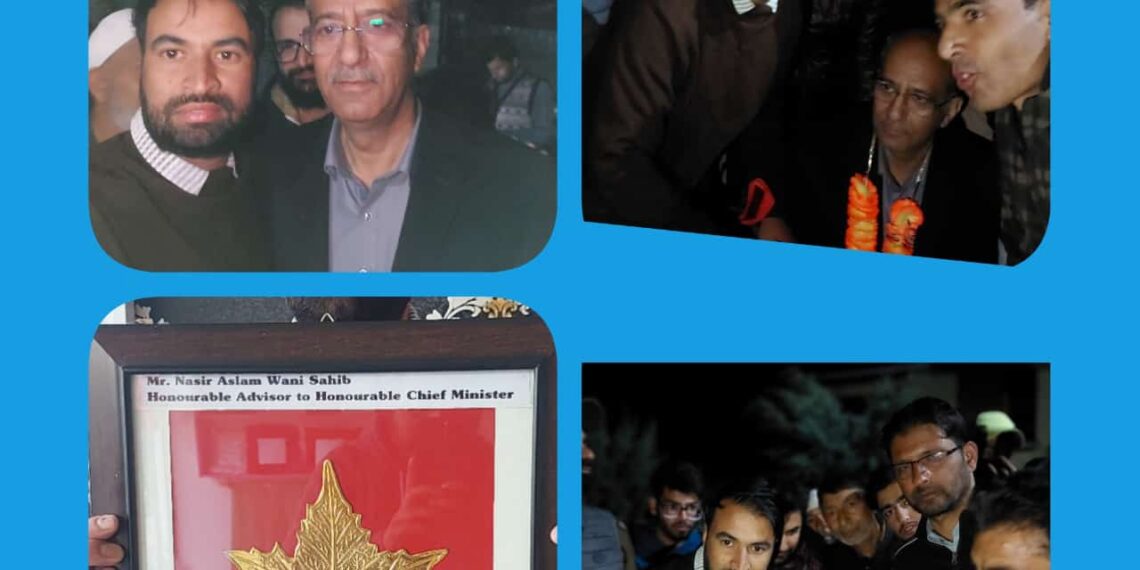 رہبر تعلیم ٹیچرس فورم زون سوگام کا ایک اعلی سطحی وفد کی وزیر اعلیٰ کے مشیرِ ناصر اسلم وانی سے ملاقی