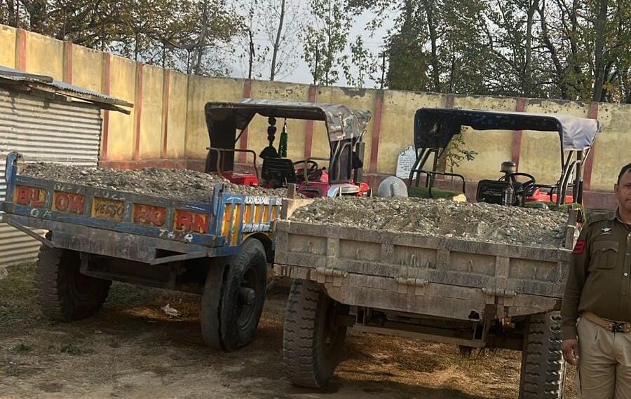 Illegal extraction & transportation of minerals: Police seized 02 Tractors, arrests their drivers in Kulgam
