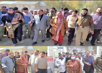 Sakina Itoo inspects construction site of GMC Handwara,Visits SDH Kupwara