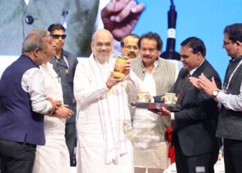 Union Home Minister and Minister of Cooperation Shri Amit Shah inaugurates several farmer welfare activities worth ₹300 crore during the Diamond Jubilee celebrations of the National Dairy Development Board (NDDB) and the birth anniversary of Shri Tribhuvan Patel in Anand, Gujarat