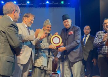 JKNC President Dr Farooq Abdullah, released two books today at Tagore Hall, Srinagar