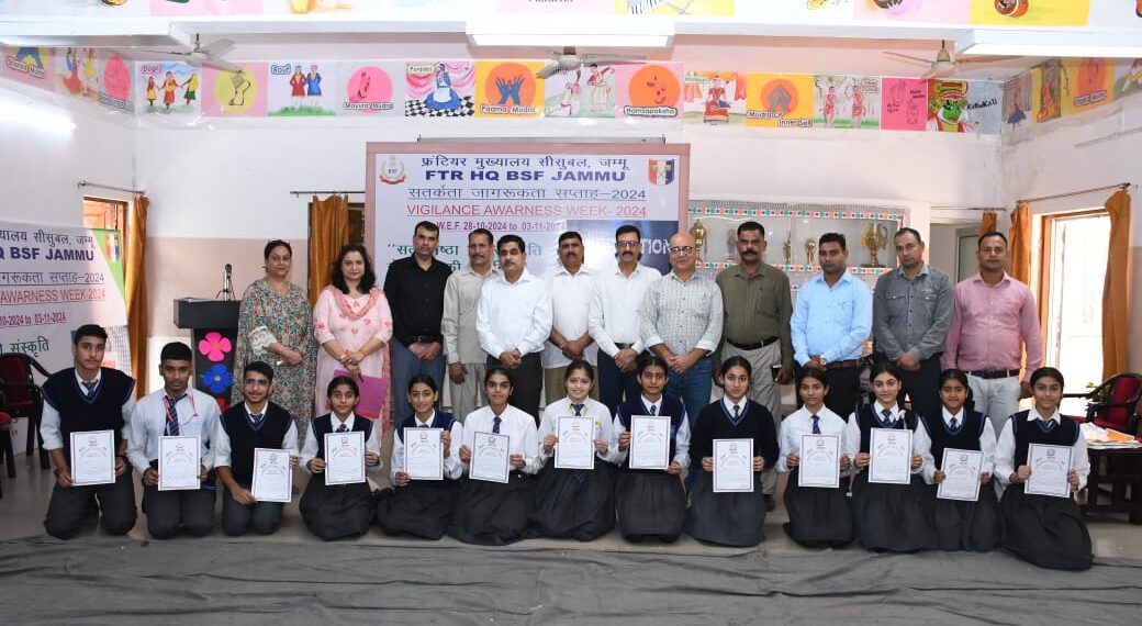 Vigilance Awareness Week activities were conducted in BSF Senior Secondary School,Jammu with full zeal and enthusiasm