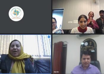 Sakeena Masood interacts with Doda student headed to Japan for Sakura Science Program