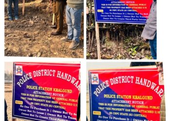 Police attaches properties of 04 terrorist handlers based in Pakistan worth crores in Handwara