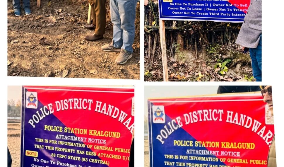 Police attaches properties of 04 terrorist handlers based in Pakistan worth crores in Handwara