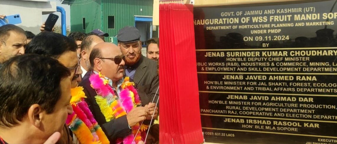 Deputy CM visits Sopore; inaugurates Water Supply Scheme at Sopore Fruit Mandi