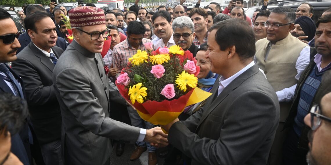Chief Minister Omar Abdullah receives grand reception at Civil Secretariat Jammu Reviews ongoing construction of New Assembly Complex