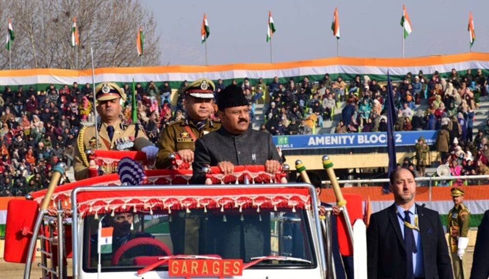 Deputy Chief Minister unfurls National Flag at Bakshi Stadium