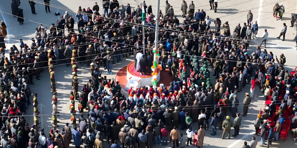 Historic Moment: Indian National Flag Unfurled at Tral Chowk for the First Time on India’s 76th Republic Day