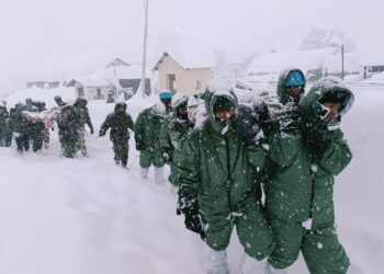 Avalanche at BRO Camp near Mana Village