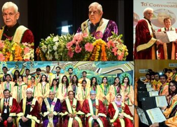 LG Sinha expressed gratitude to VP, Jagdeep Dhankhar for blessing the graduating students of SMVDU