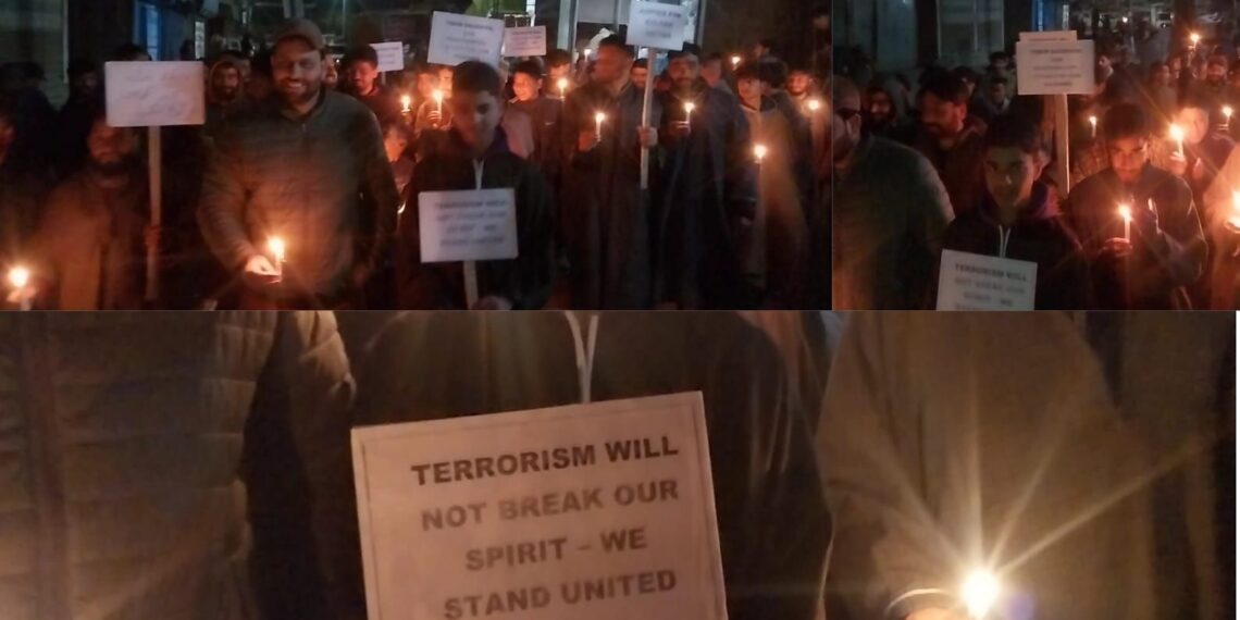 Saderkoot Bala Residents Hold Candlelight March to Condemn Kulgam Terror Attack