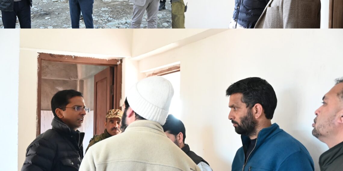 DC Shopian visits accommodation Alowpora, assesses the ongoing works of residential quarter for Migrant employees,