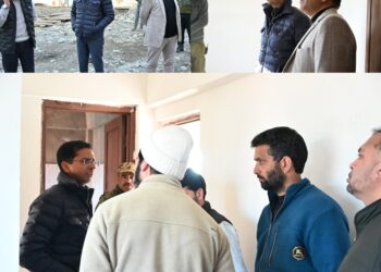 DC Shopian visits accommodation Alowpora, assesses the ongoing works of residential quarter for Migrant employees,