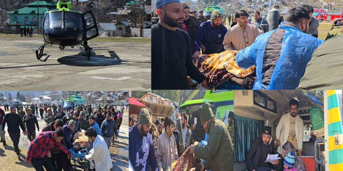 Distt Admin. Kupwara airlifts critical patients from Karnah