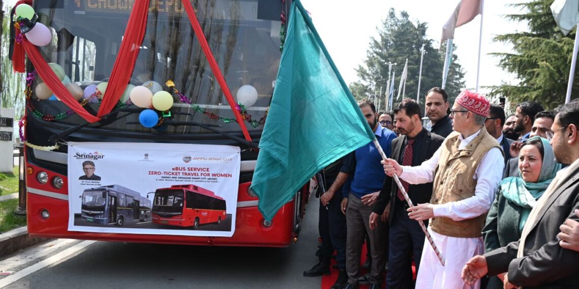 CM Omar Abdullah flags off free bus service for women across J&K