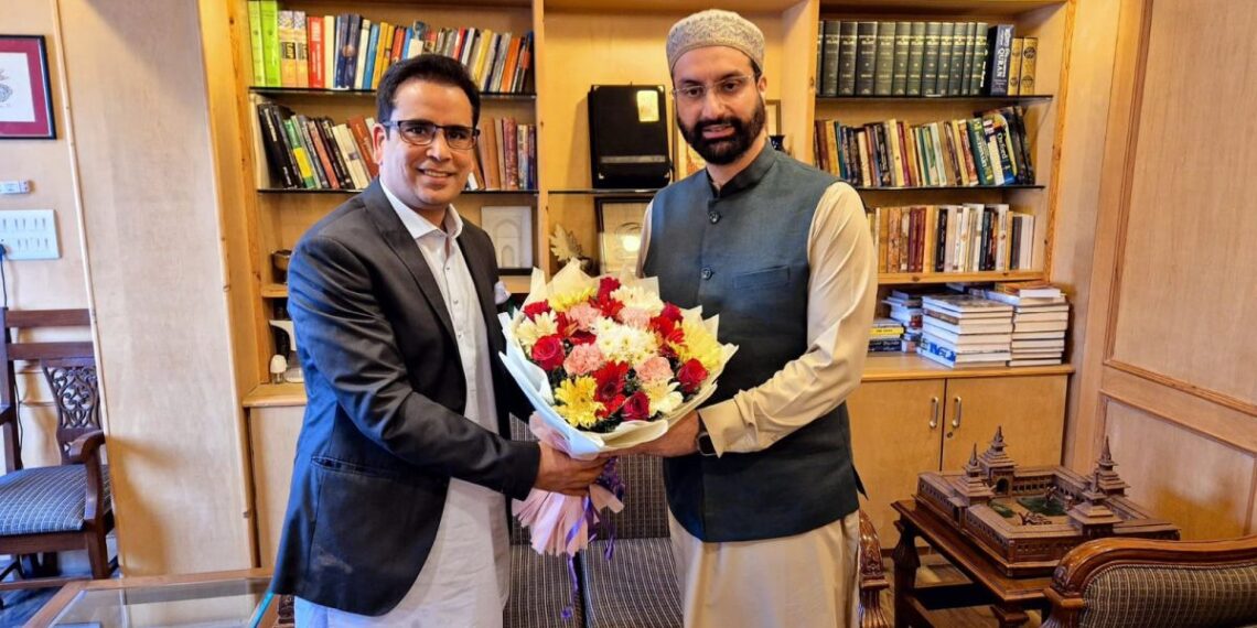 NC MLA Tanvir Sadiq Meets Mirwaiz Umar Farooq, Extends Eid Greetings