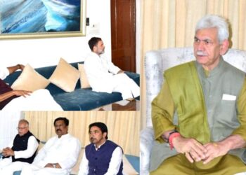 Leader of Opposition in Lok Sabha Rahul Gandhi calls on LG
