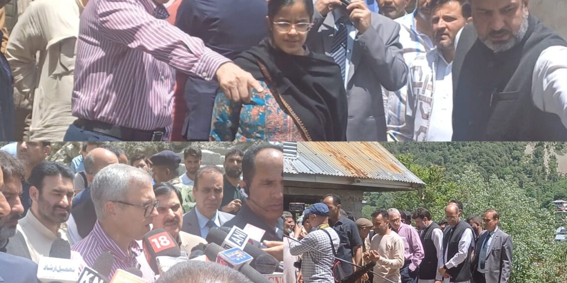 CM Omar Abdullah Visits Shelling-Affected Teshil Karnah, Promises Relief and Development