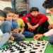 U-14 boys compete in Carrom, Chess, Badminton, Yoga & Wrestling at Ghat
