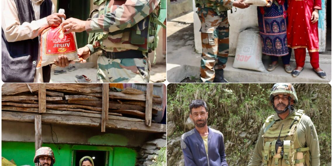 Indian Army Mandi BN Distributes Aid,Ration in Sawajain Mandi
