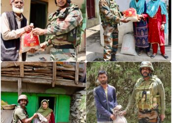 Indian Army Mandi BN Distributes Aid,Ration in Sawajain Mandi