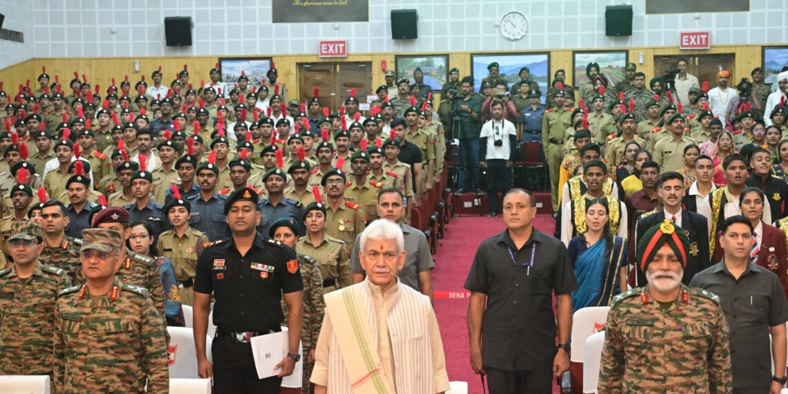 LG Sinha interacts with NCC Cadets at Special National Integration Camp at Srinagar