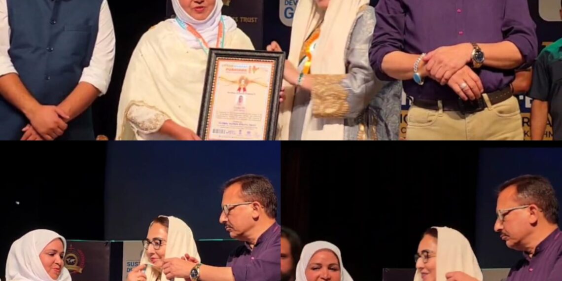 Miss Gowhar Mir Chairperson of Al Aqsa Honoured with Uttam Bharat Purskar 2025